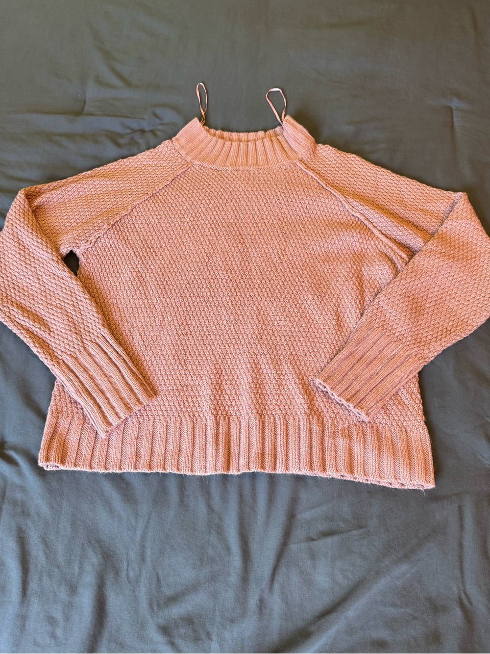 Pink Rose Soft Pink Textured Turtleneck Sweater